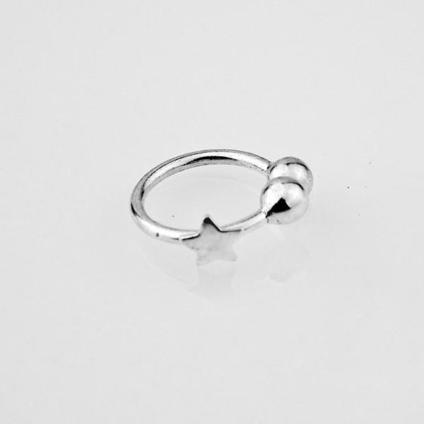Silver Nose Ring Star